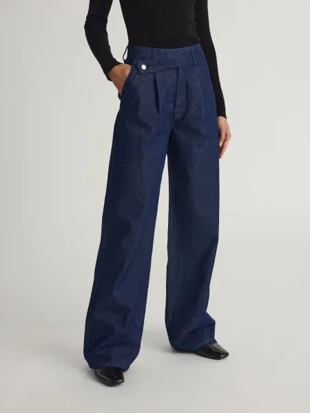 VERSTIQUE Pantaloni cu cute / bleumarin albastru