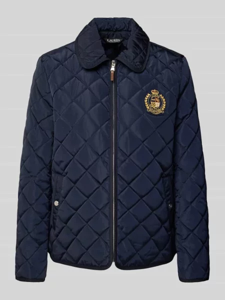 Kurtka pikowana z zamkiem błyskawicznym Lauren Ralph Lauren granatowa