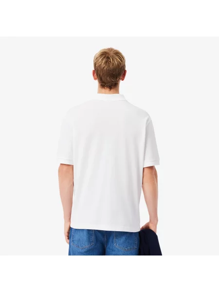 Lacoste Koszulka Polo O Luźnym Kroju Z Grubej Piki biały