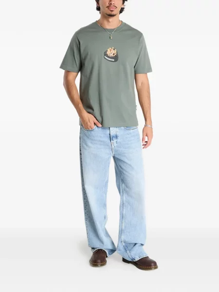 Tricou Wasted cu decolteu rotund verde