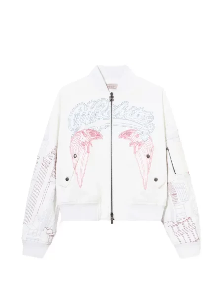 Decupat geacă bomber Off-white alb