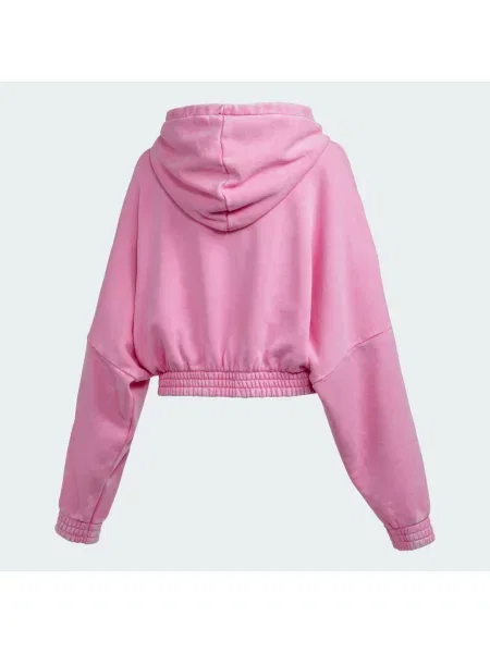 Zkrácená mikina s kapucí Adidas růžová
