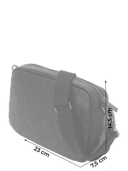 Taška cez rameno Calvin Klein Emblem Aop Deboss Camera Bag čierna