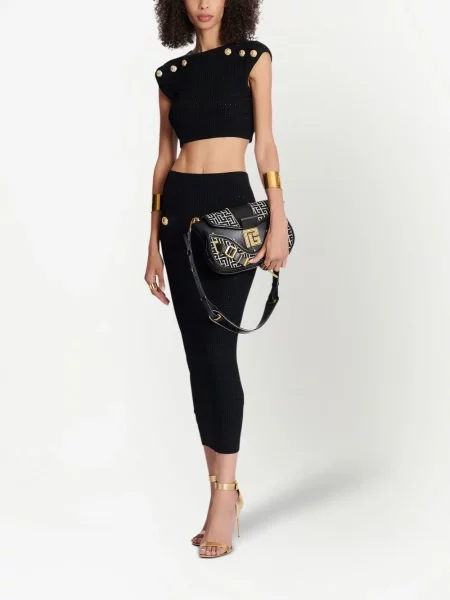 Puzdrová sukňa Balmain čierna
