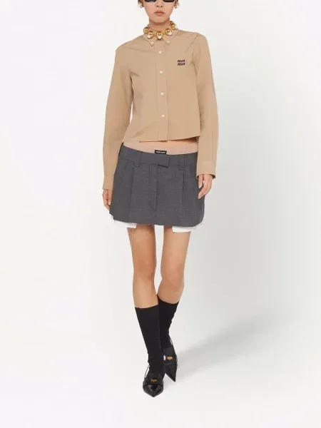 Pledas mini mini sijonas Miu Miu pilka
