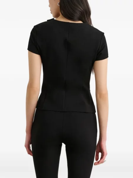 Top Toccin asimetric scurt negru