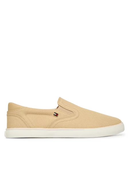 Slip-on кецове Tommy Hilfiger бежово