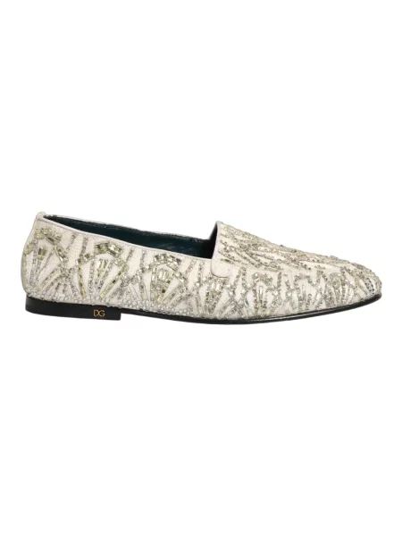 Półbuty Dolce And Gabbana skórzane eleganckie beżowe