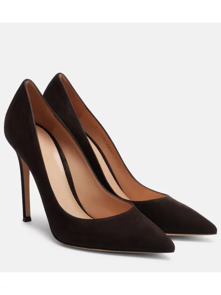 Pantofi cu toc Gianvito Rossi din piele de căprioară maro
