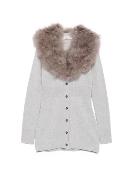 Gulerat fular Blumarine cu blană gri