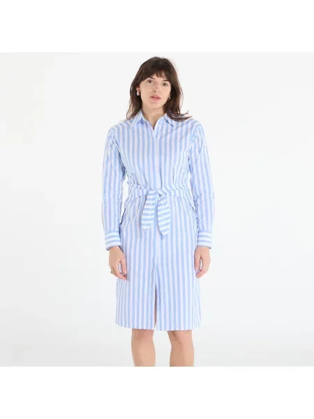 Sukienka Calvin Klein Jeans Yarndye Cotton Poplin Shirtdress Blue Descent Two Color Wide Stripe M niebieska