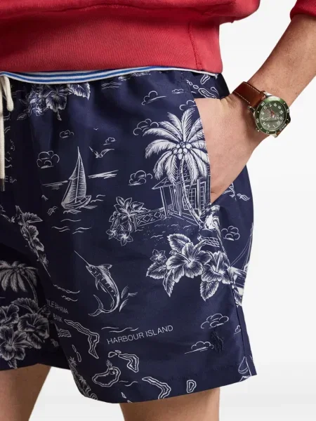 Кожени чорапи Polo Ralph Lauren с отворена пета с пейсли десен бяло