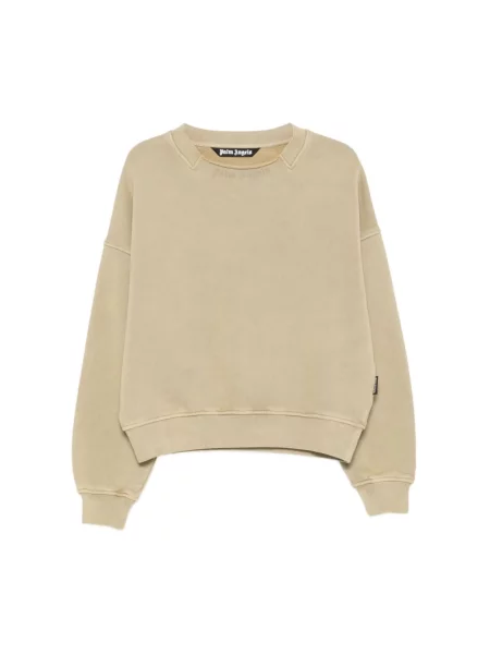 Bluza Palm Angels z kołnierzem z logo beżowa