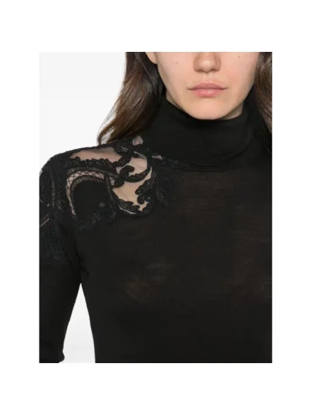Sweter z golfem Ermanno Scervino wełniany czarny