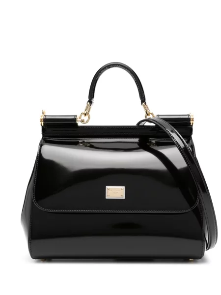 Geanta de piele Dolce & Gabbana Sicily din piele negru