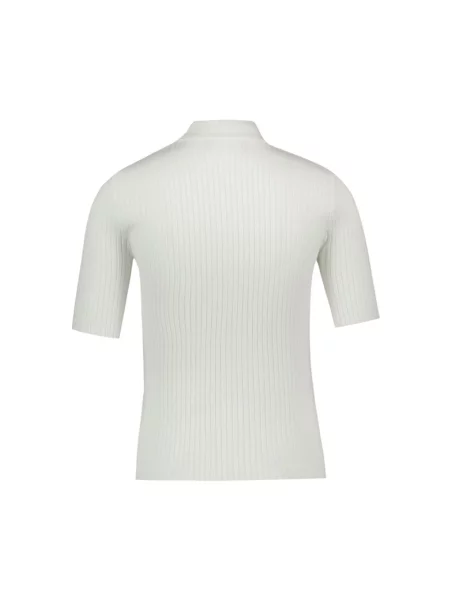 Krótki sweter Courreges z krótkim rękawem biały