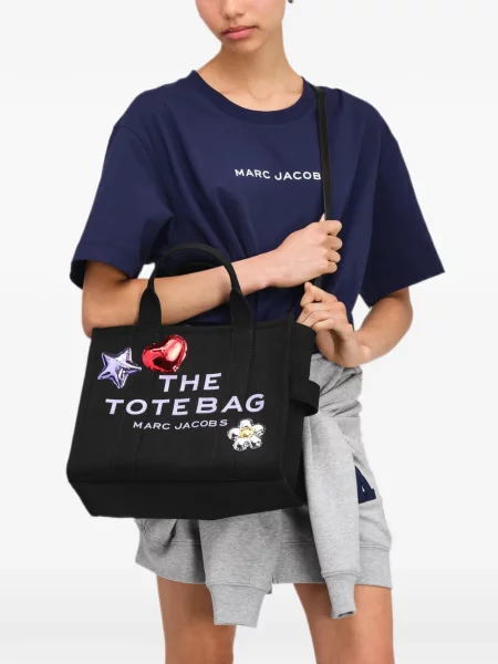 Geantă shopper Marc Jacobs din canvas negru
