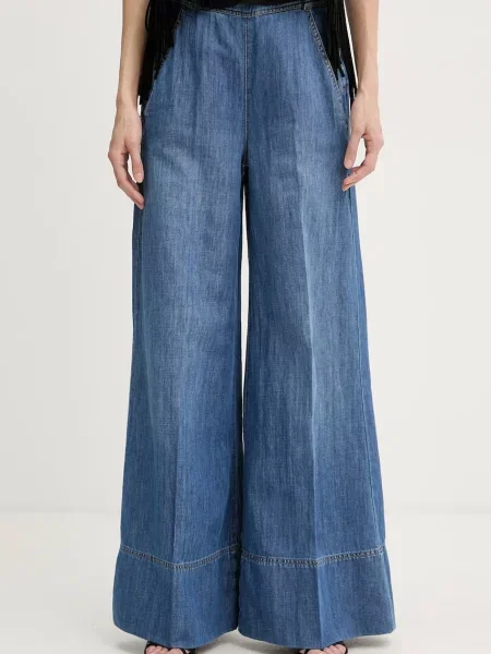Pinko blugi wide leg de damă albastru