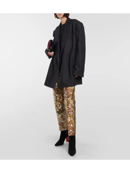 Čevlji do gležnjev Christian Louboutin iz semiša črna