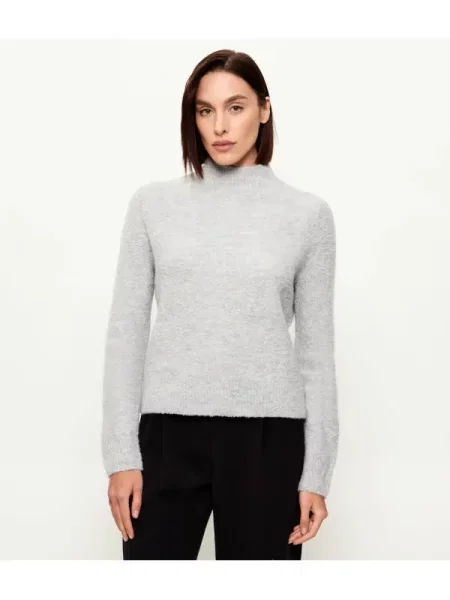 Pulover Boss Black de lână cu guler înalt negru