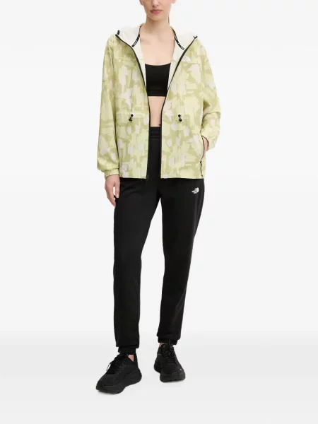 Geacă The North Face cu glugă cu imagine verde