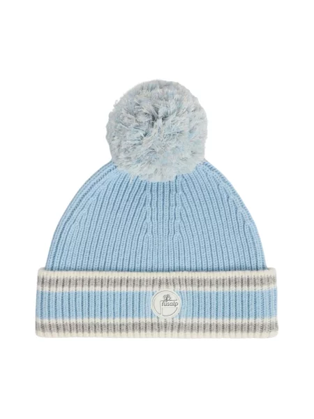Czapka Fusalp wełniana z pomponem niebieska