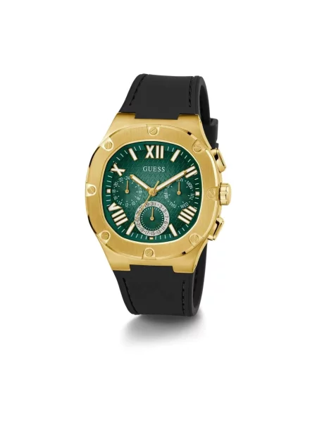 Lniany zegarek Guess czarny