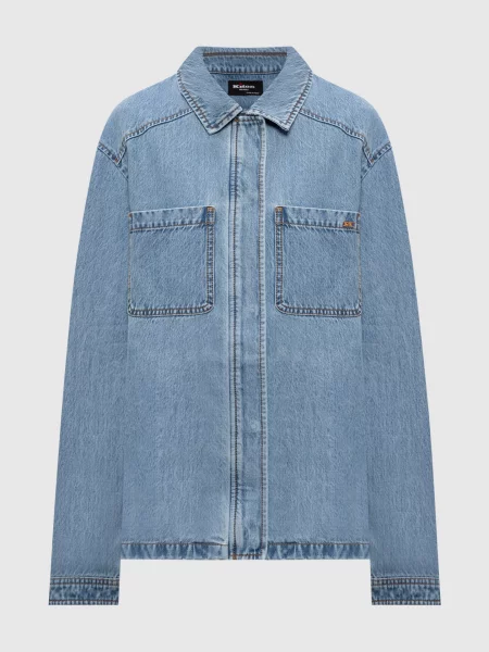 Джинсова сорочка Kiton синя