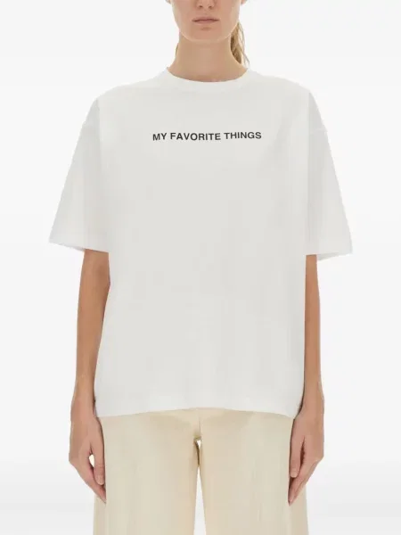 Tricou Aspesi cu decolteu rotund scurt alb