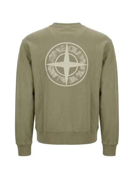 Lung hanorac Stone Island cu imagine verde