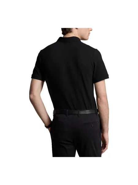 Dzianinowa koszulka polo Polo Ralph Lauren z krótkim rękawem czarna