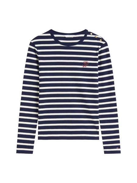 TOMMY HILFIGER Tričko námornícka modrá biela