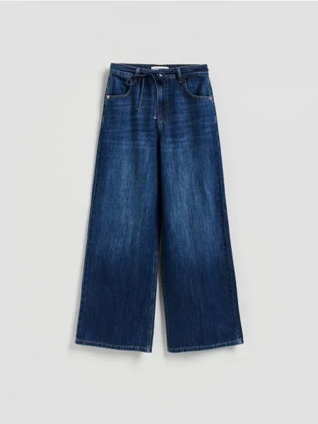 Reserved Blugi evazați cu șnur albastru