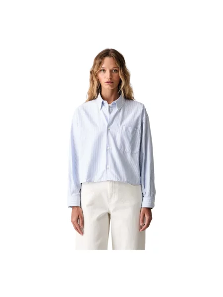 A.P.C. koszula chemise sophia button down logo niebieska