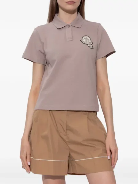 Tricou polo Moncler cu autograf roz