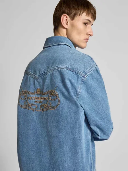Koszula casualowa z imitacji denimu Vetements niebieska