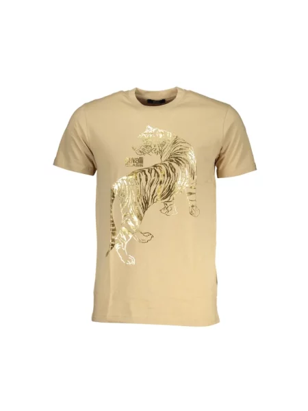 Koszulka Cavalli Class w tygrysie prążki casual beżowa