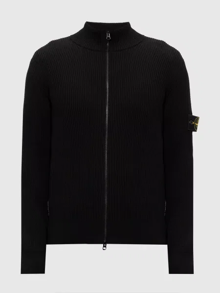 Кардиган з вовни Stone Island чорний