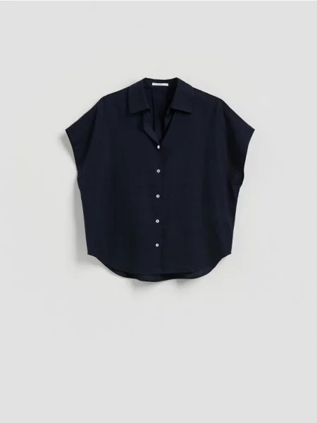 Reserved Cămașă din amestec de in indigo