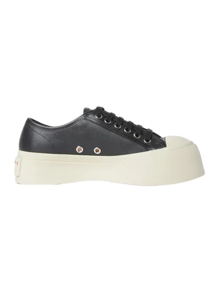 Sneakersy Marni sznurowane skórzane czarne