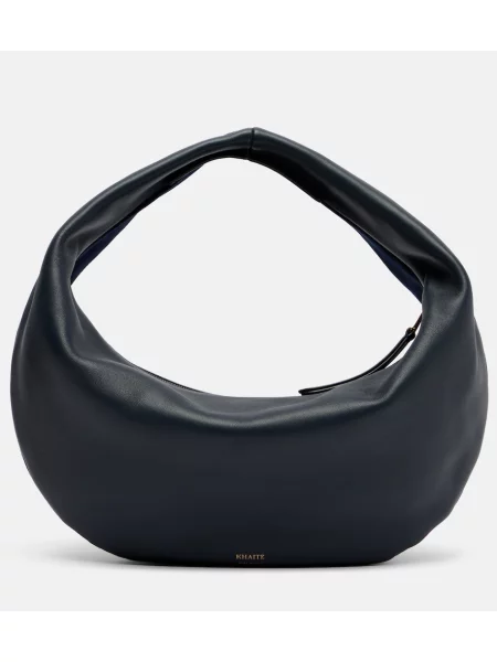 Geantă shopper Khaite din piele albastru