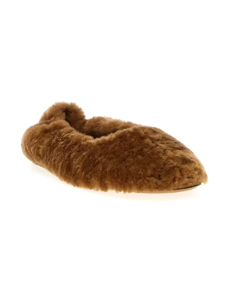 Balerinki Dries Van Noten skórzane brązowe