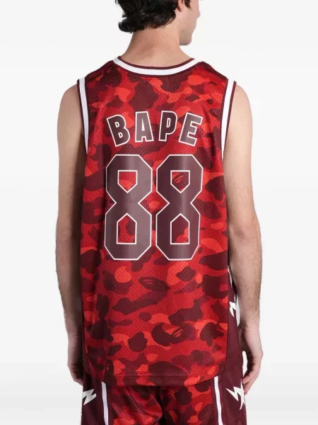 Hálós terepmintás ing A Bathing Ape® nyomtatás piros