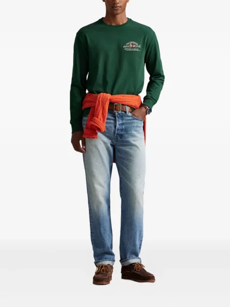 Μικρός κασκέτο Polo Ralph Lauren με χαμηλή μέση υφαίνω διαγωνίως πράσινο