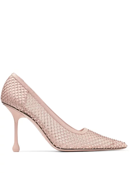 Pantofi cu toc Jimmy Choo din satin roz