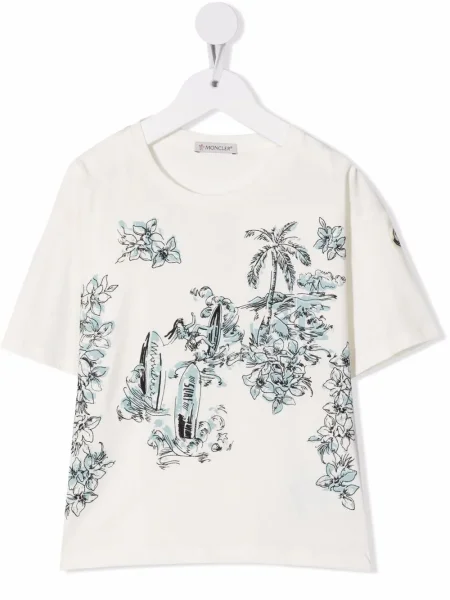 Koszulka dziecięca Moncler Enfant biała