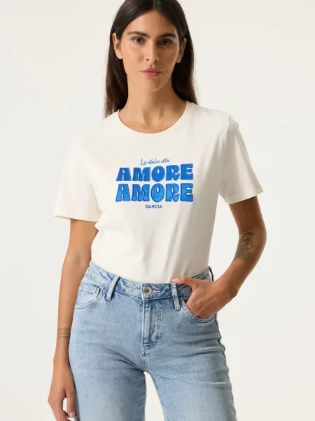 GARCIA Tricou albastru alb