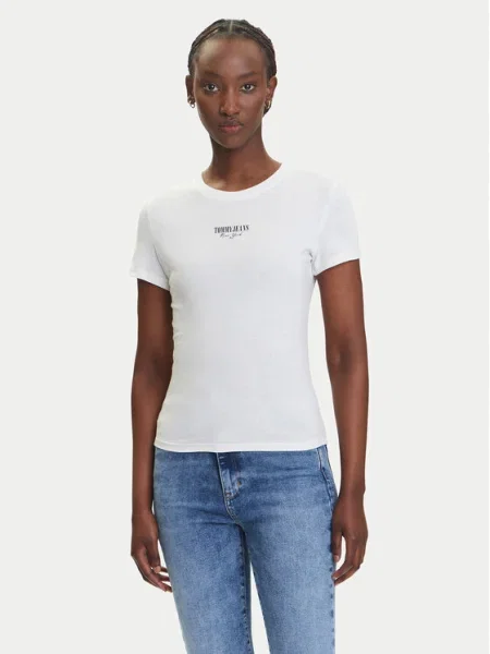 Tommy Jeans Tričko ESSENTIAL námornícka modrá / ružová biela