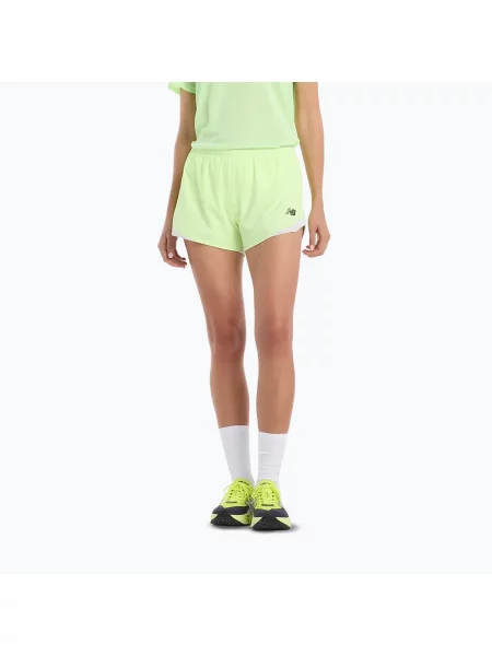 Дамски шорти за бягане New Balance Run Essentials 3" afterglow зелено