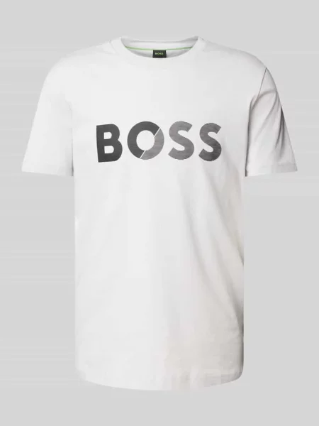 T-shirt z nadrukiem z logo Boss Green